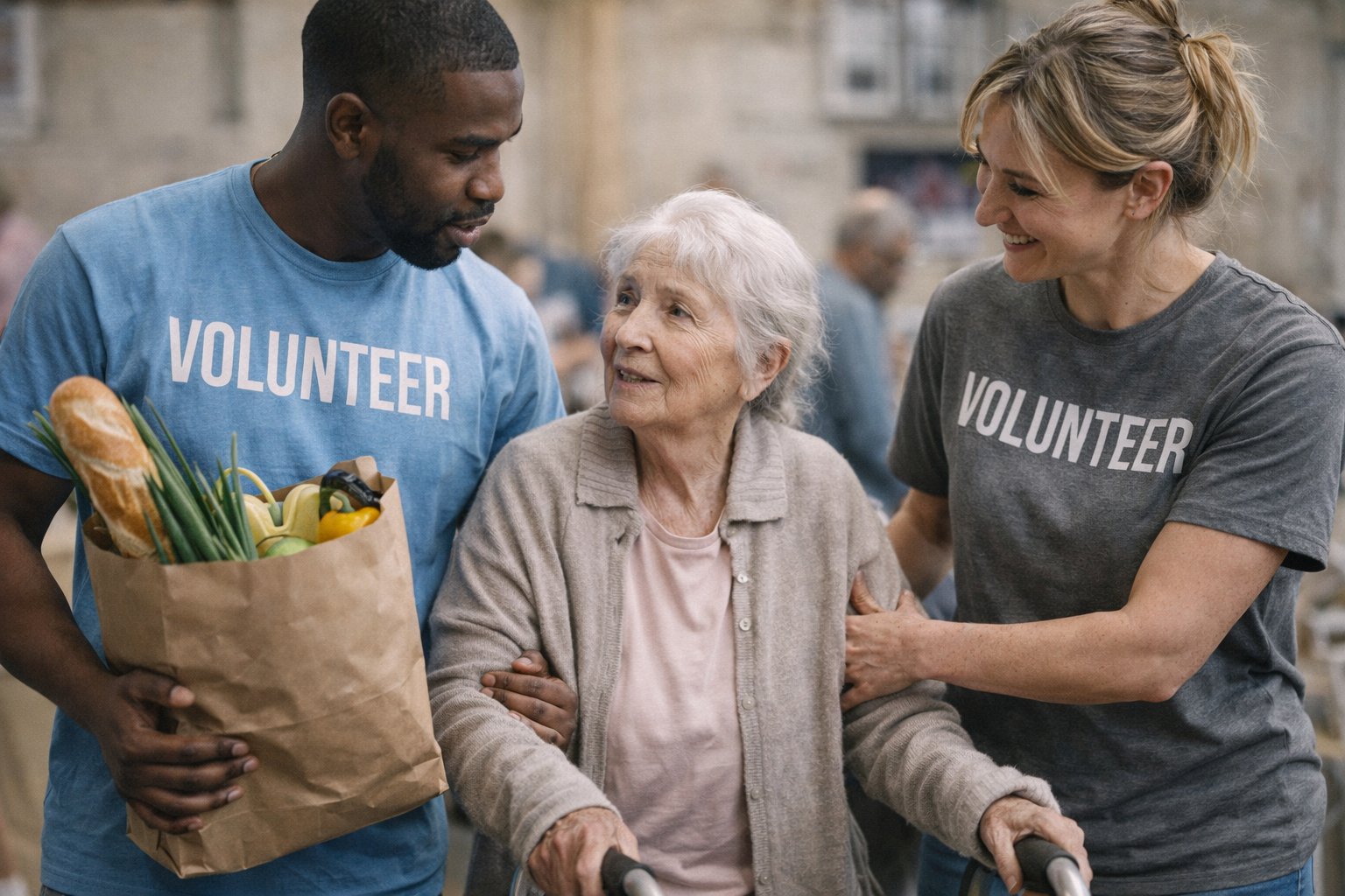 Mother and her children in need